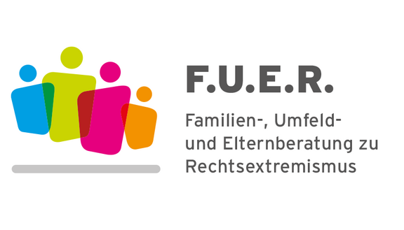 Das Logo der Familien-, Umfeld- und Elternberatung zu Rechtsextremismus (F.U.E.R.).