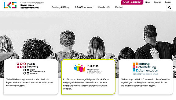 Das Bild zeigt, wie die Startseite der neuen LKS-Homepage aussieht.