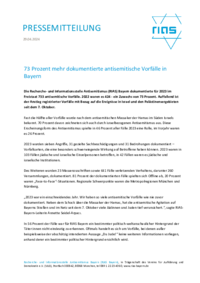 PDF der Pressemitteilung von RIAS Bayern zum Jahresbericht 2023. 