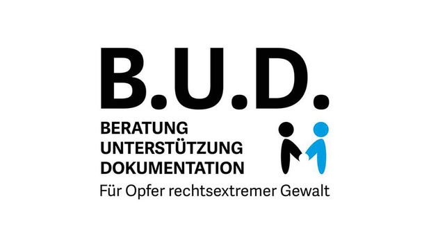 Das Logo des Vereins B.U.D. Beratung Unterstützung Dokumentation. Für Opfer rechtsextremer Gewalt.