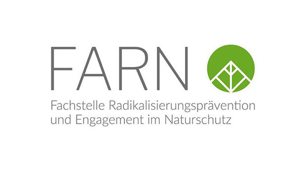 Das Logo der Fachstelle Radikalisierungsprävention und Engagement im Naturschutz.