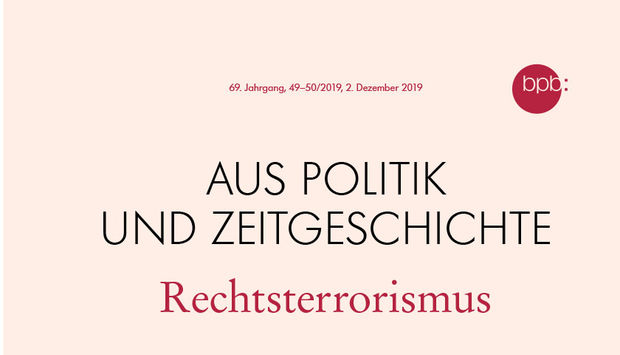 Das Cover der zeitschrift Aus Politik ud zeitgeschichte: Rechtsterrorismus