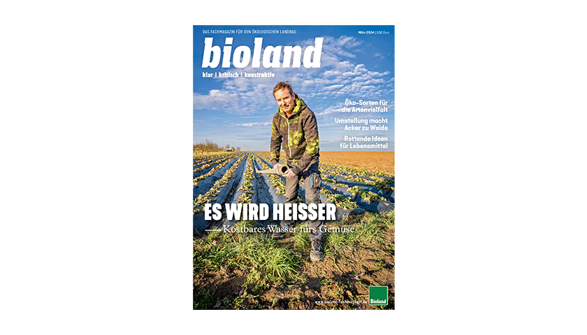 Das Cover der Ausgabe 3/2024 des „bioland“-Fachmagazins mit dem F.U.E.R.-Interview.