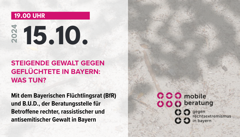 Infos über die Veranstaltung der Mobilen Beratung gegen Rechtsextremismus am 15. Oktober 2024.