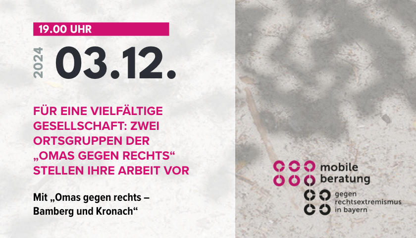 Infos über die Veranstaltung der Mobilen Beratung gegen Rechtsextremismus am 3. Dezember 2024.