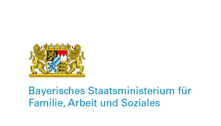 Das Logo des Bayerischen Staatsministerium für Familie, Arbeit und Soziales. 